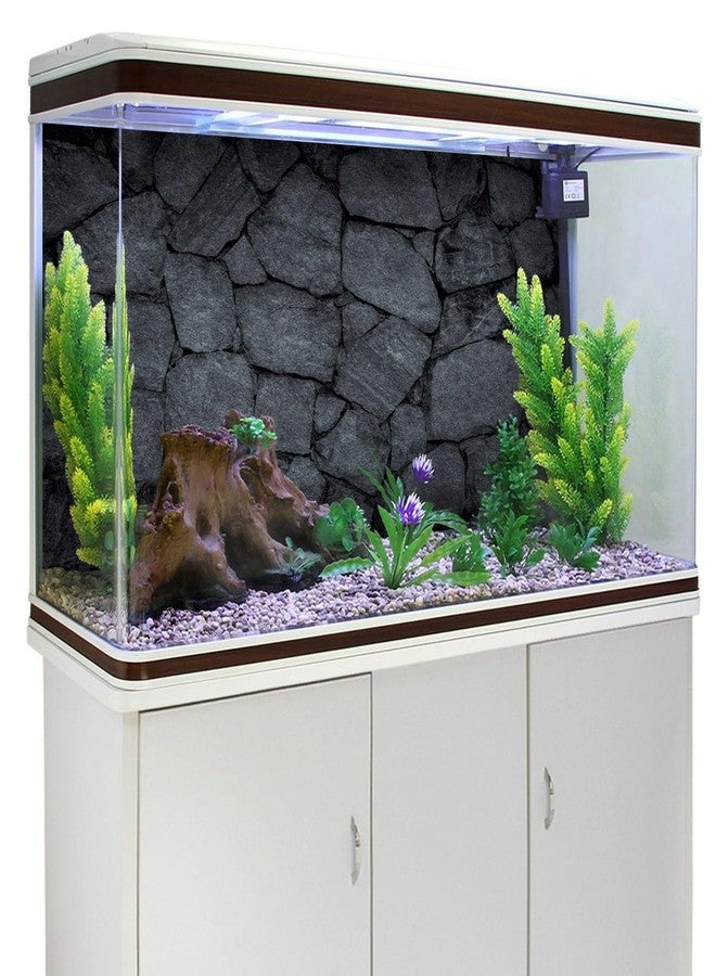 AWERT 48x24 inches Dark Grey Rock Aquarium Background Stone Fish Tank Background Rocky Terrarium Background Polyester Background - Image 2